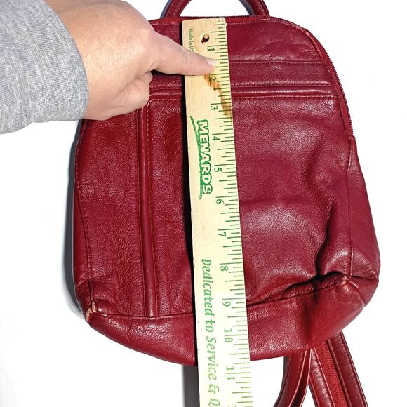 Wilsons Leather Red Leather Backpack Purse Shoulder Bag - Picture 16 of 16